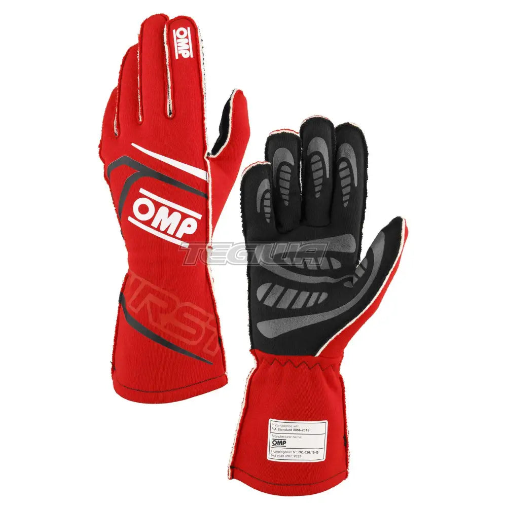 Omp First Gloves Fia 8856-2018 Black / L