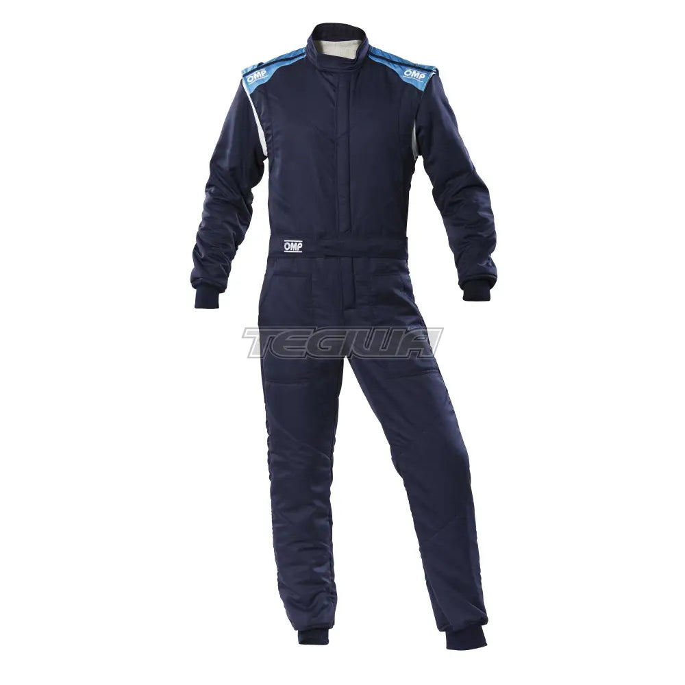 Omp First-S Overall Fia 8856-2018 Navy Blue / Cyan Eu Size 44 Suits