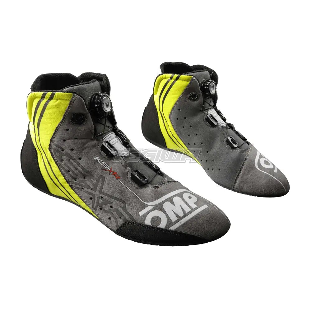 Omp Kart Shoes Ks-X Fia 8877-2022 Black/Grey/Fluorescent Yellow / Eu Size 32 Boots