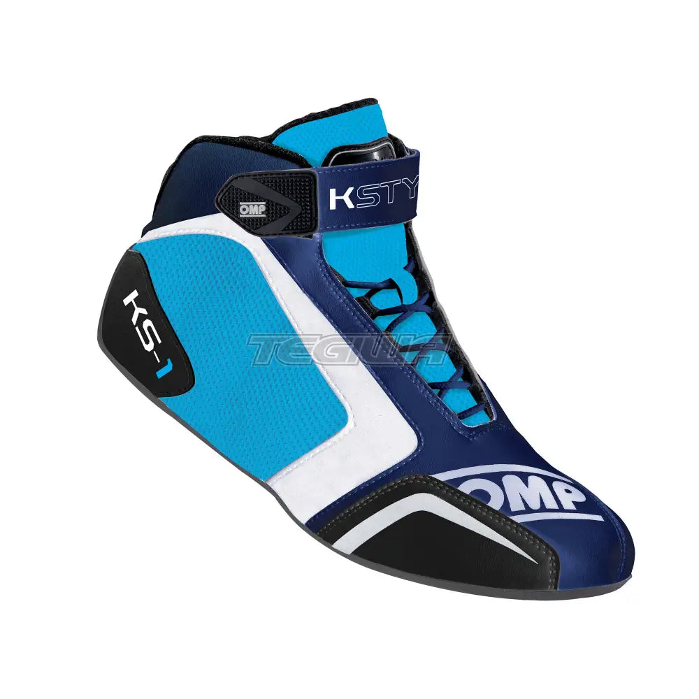 Omp Ks-1 Kart Shoes Navy Blue / Cyan Eu Size 32 Boots