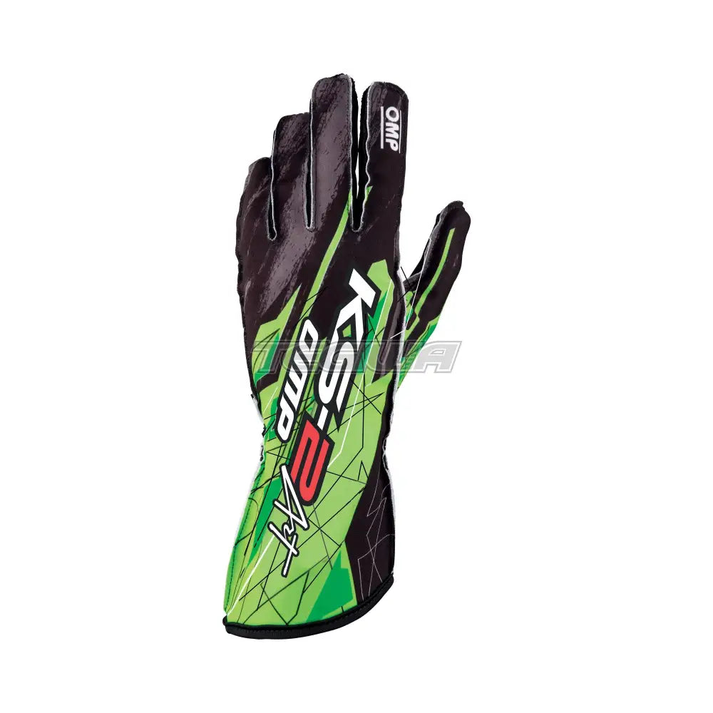 Omp Ks-2 Art Kart Gloves Black / Fluorescent Green 4 Kids