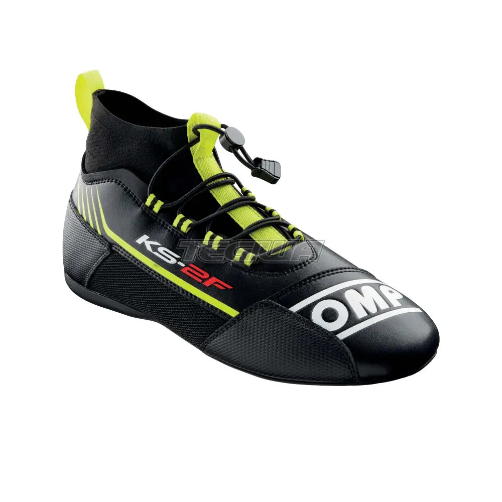 Omp Ks-2F Kart Shoes Black / Fluorescent Yellow Eu Size 32 Boots