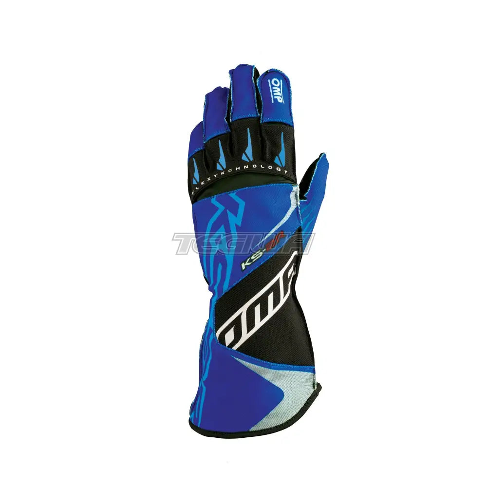 Omp Ks-2R Kart Gloves Blue / White Cyan 4 Kids