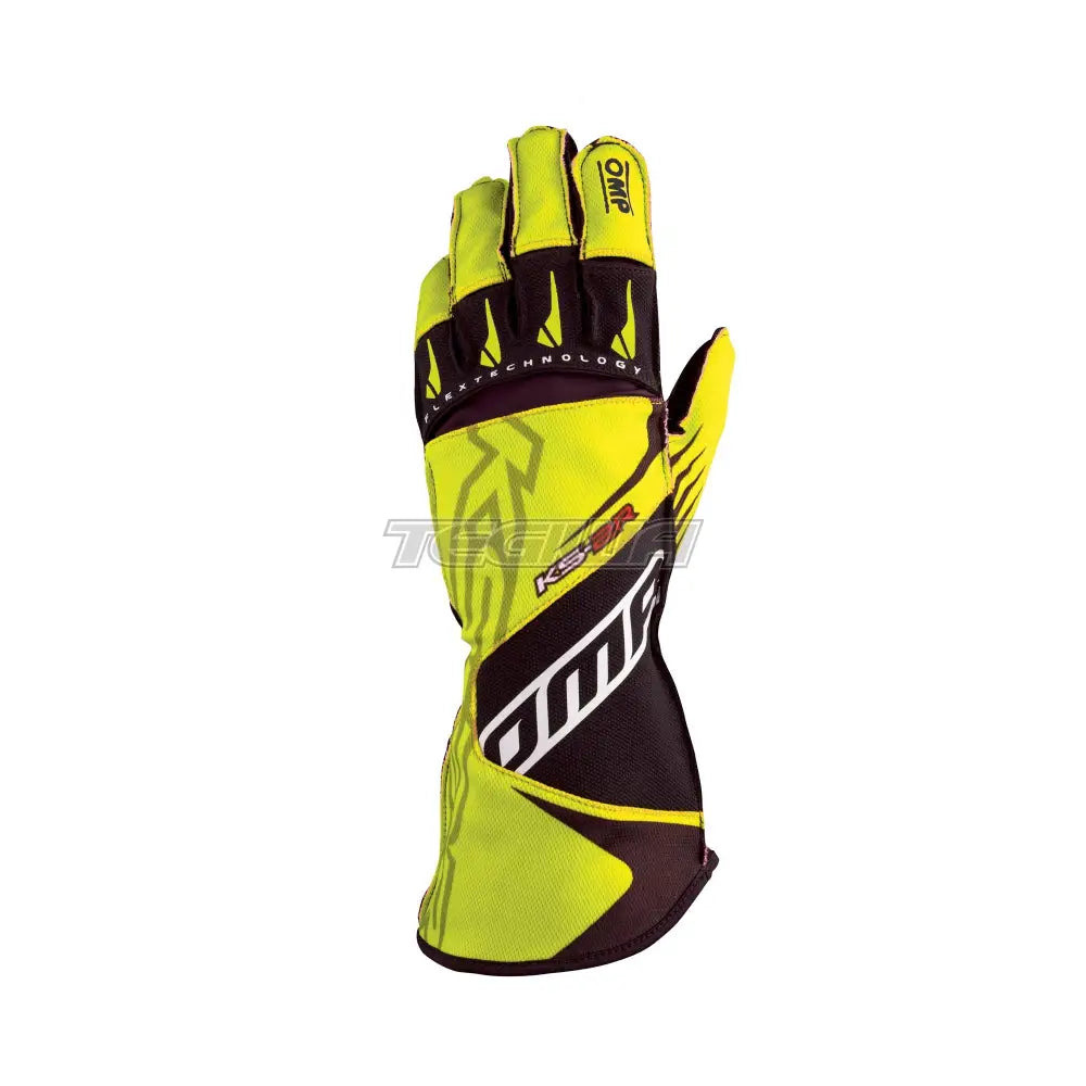 Omp Ks-2R Kart Gloves Yellow / Black 4 Kids