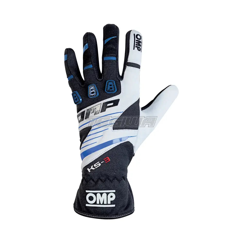 Omp Ks-3 Kart Gloves Black / Blue White 4 Kids