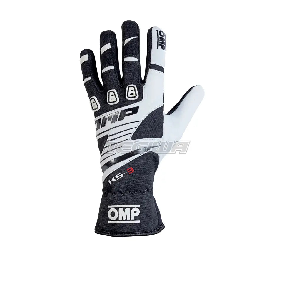 Omp Ks-3 Kart Gloves Black / White 4 Kids