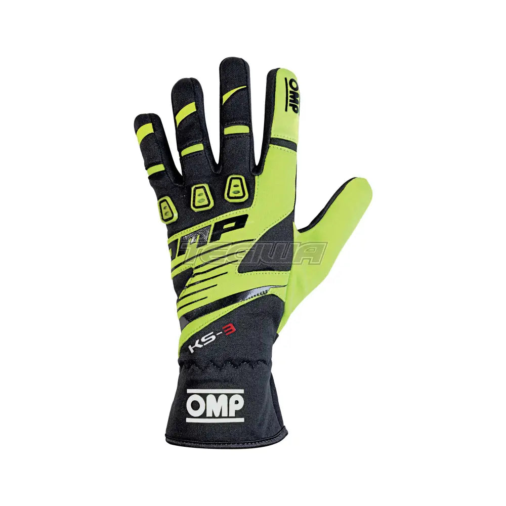 Omp Ks-3 Kart Gloves Yellow / Black 4 Kids