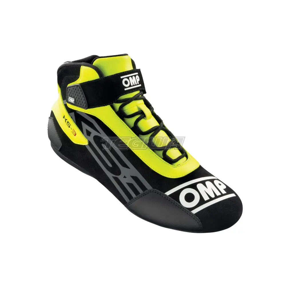 Omp Ks-3 Kart Shoes Black / Fluorescent Yellow Eu Size 32 Boots