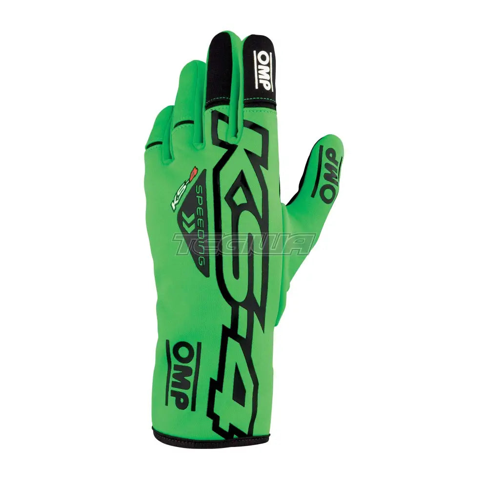 Omp Ks-4 Kart Gloves Fluorescent Green / Black 4 Kids