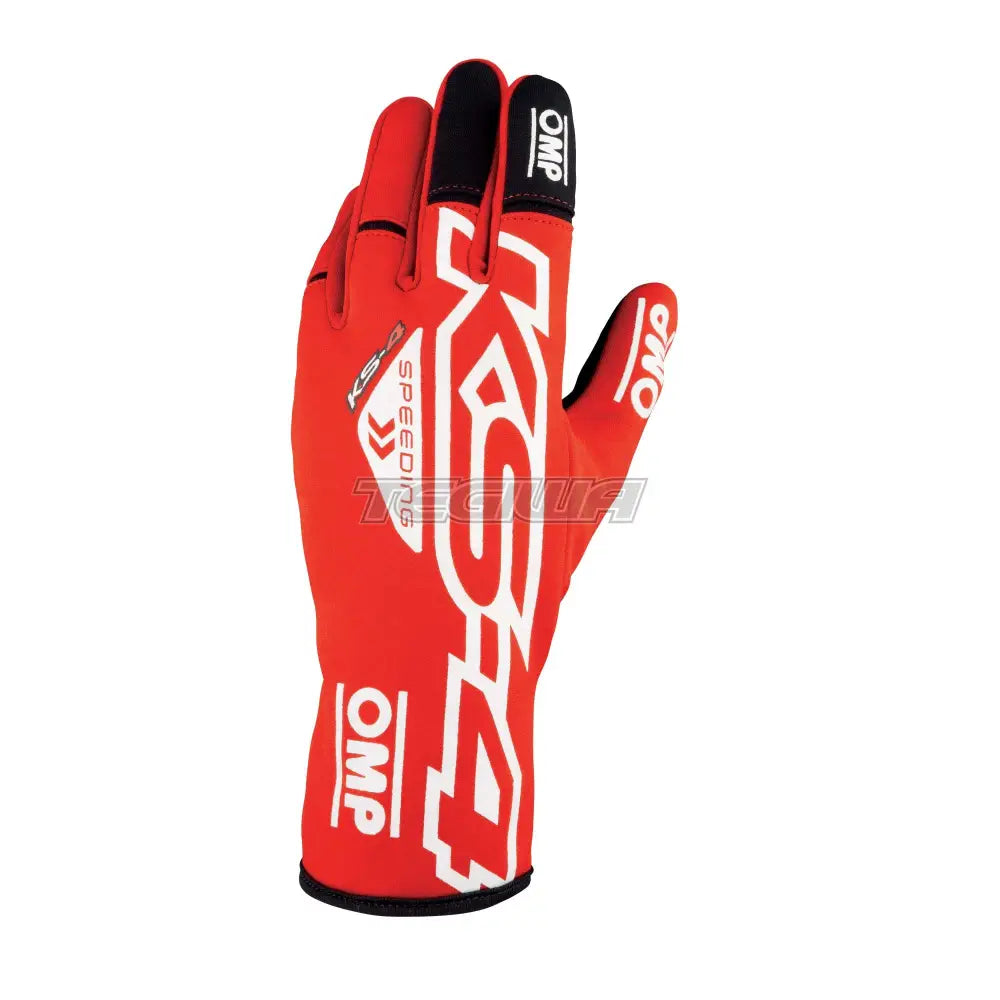 Omp Ks-4 Kart Gloves Red / White 4 Kids