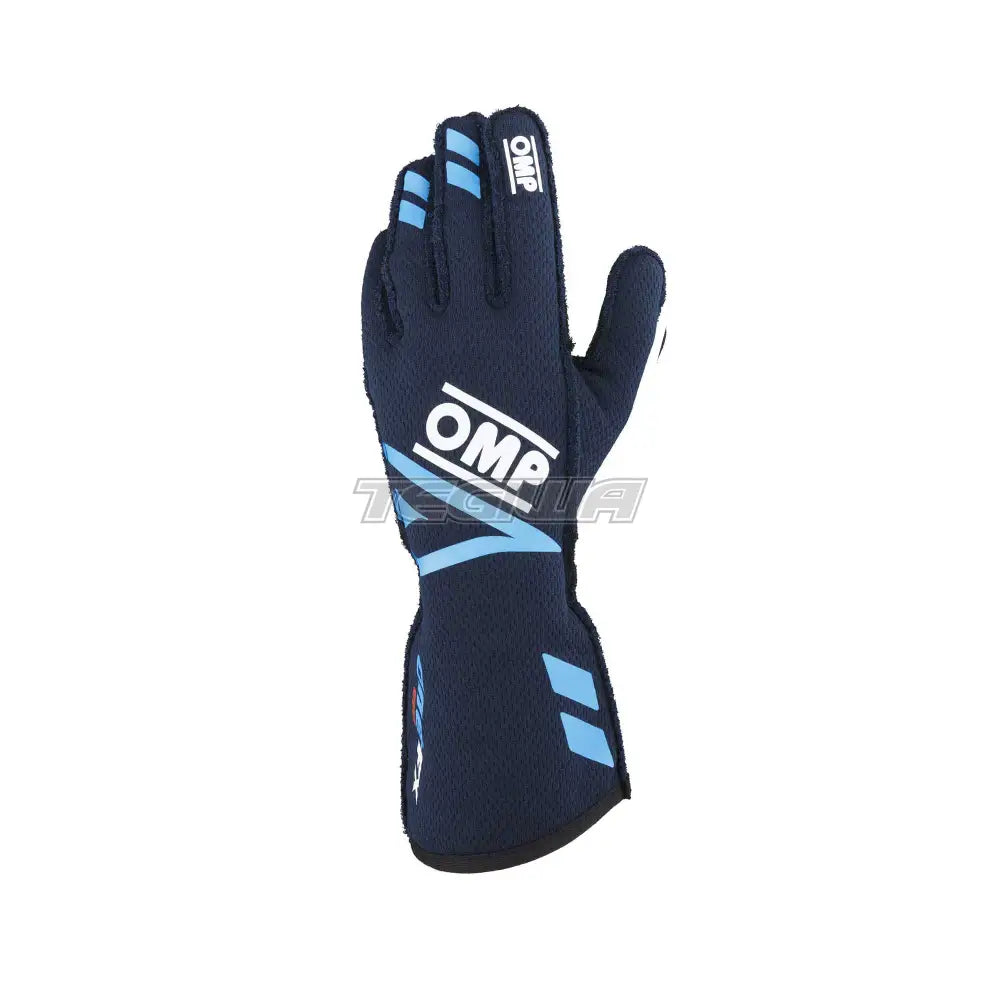 Omp One Evo Fx Gloves Fia 8856-2018 Navy Blue/Cyan / L