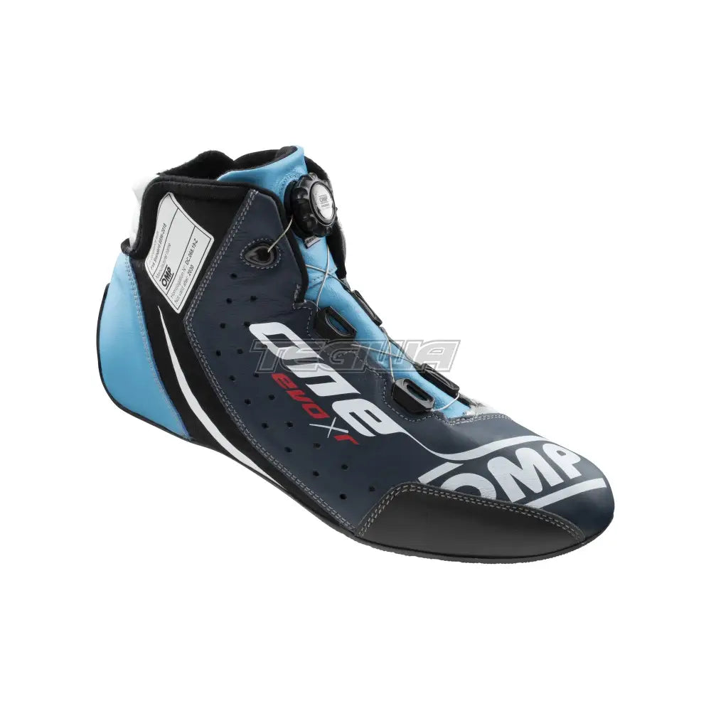 Omp One Evo-X R Shoes Fia 8856-2018 Navy Blue / Silver Cyan Eu Size 37 Boots