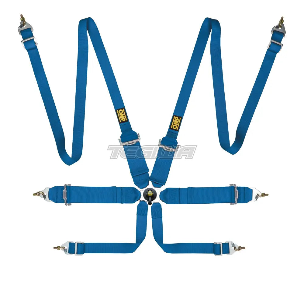 Omp Safety Harness First 3 + 2In Pull Up Fia 8853-2016 Blue Harnesses