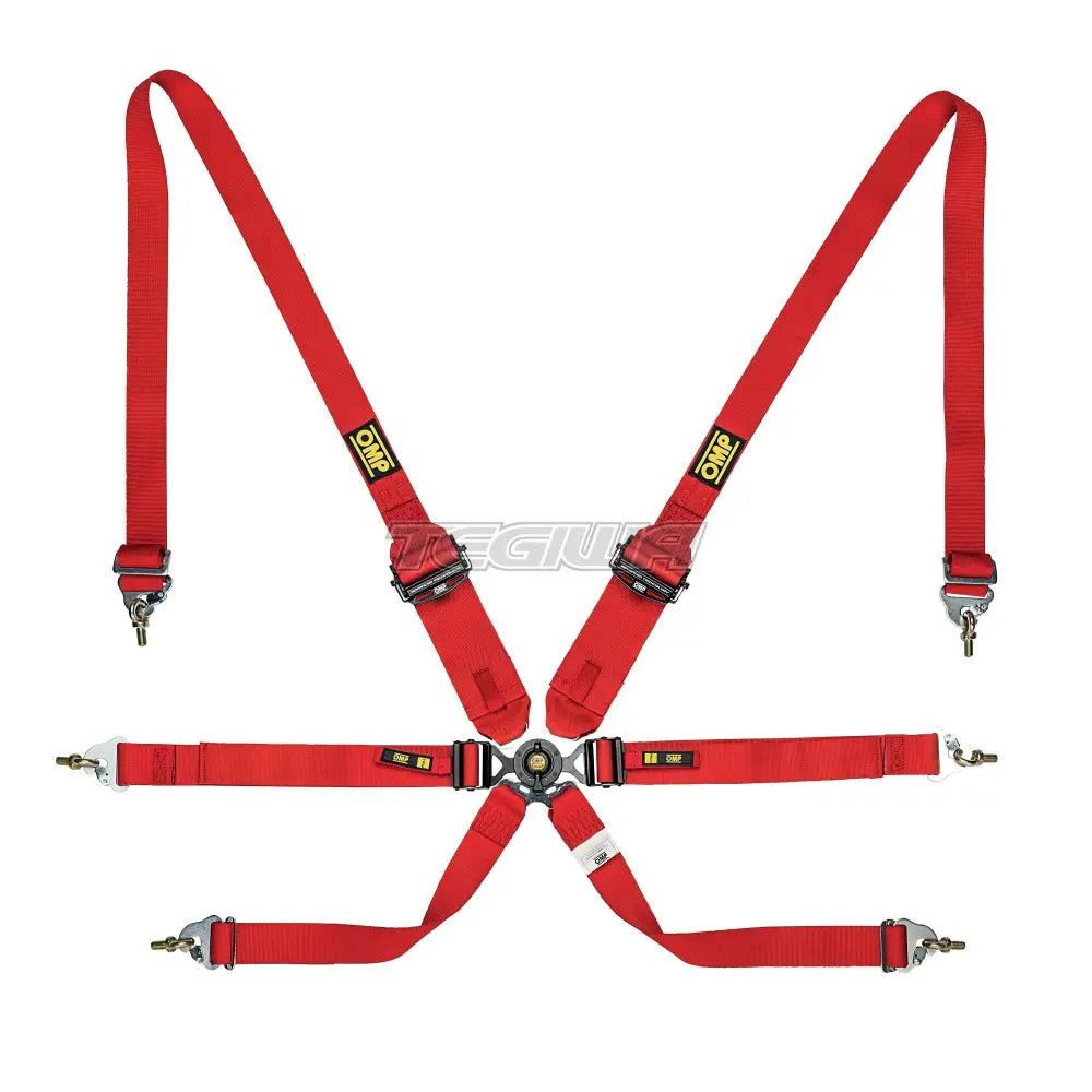 Omp Safety Harness One 2In Endurance Pull Down - Fia 8853-2016 Red Harnesses