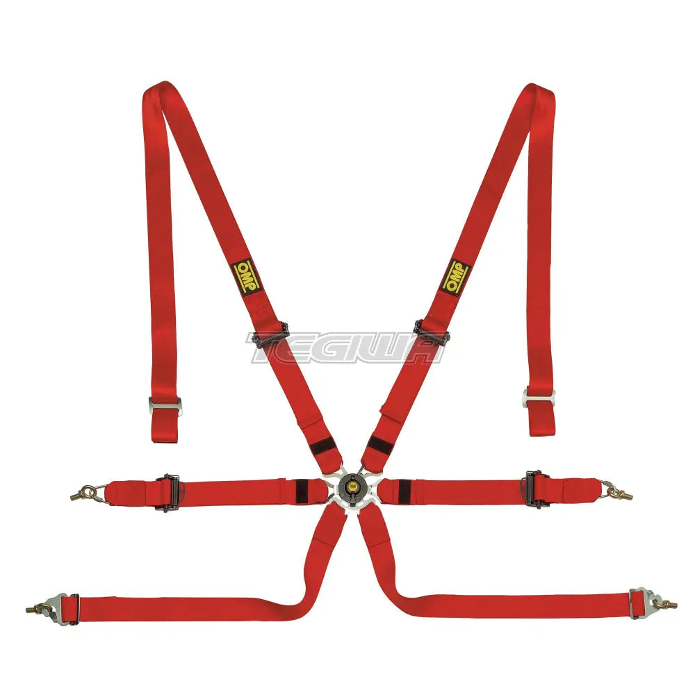 Omp Safety Harness One 2In Pull Down Red Harnesses