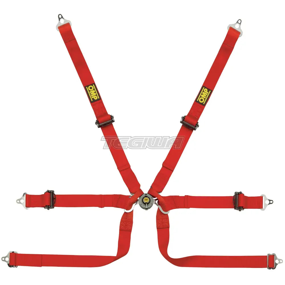 Omp Safety Harness Tecnica 2In Prototype Pull Up - Fia 8853-2016 Red Harnesses