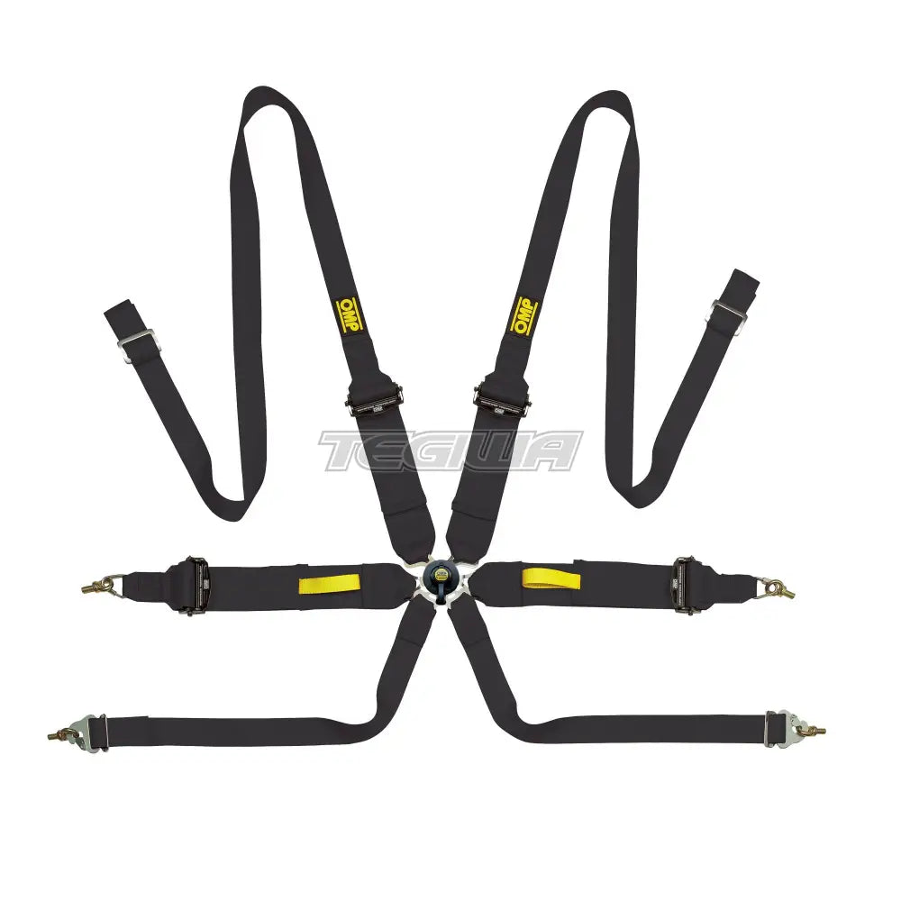 Omp Safety Harness Tecnica 3 + 2In Fia 8853-2016 Pull Up Black Harnesses