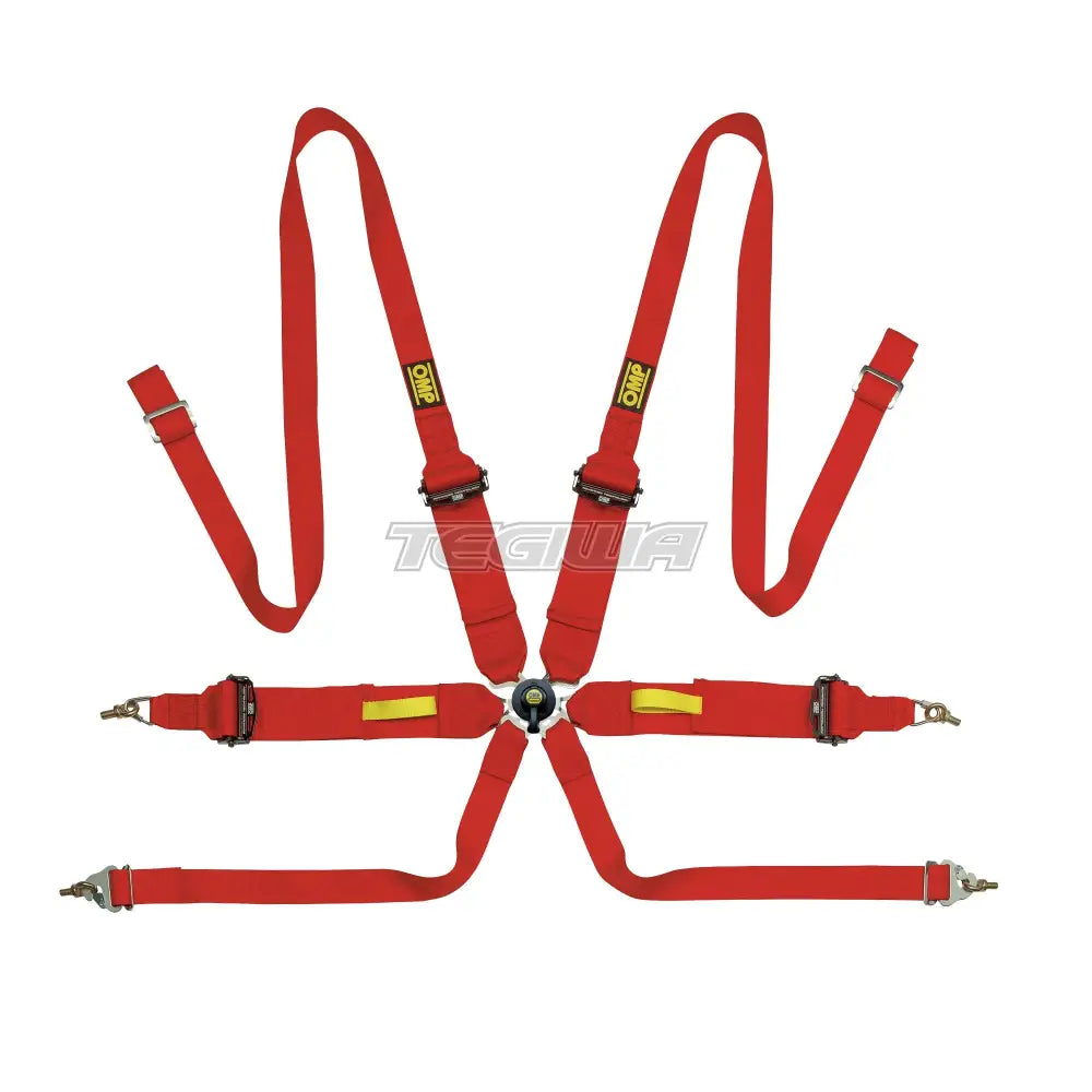 Omp Safety Harness Tecnica 3 + 2In Fia 8853-2016 Pull Up Red Harnesses