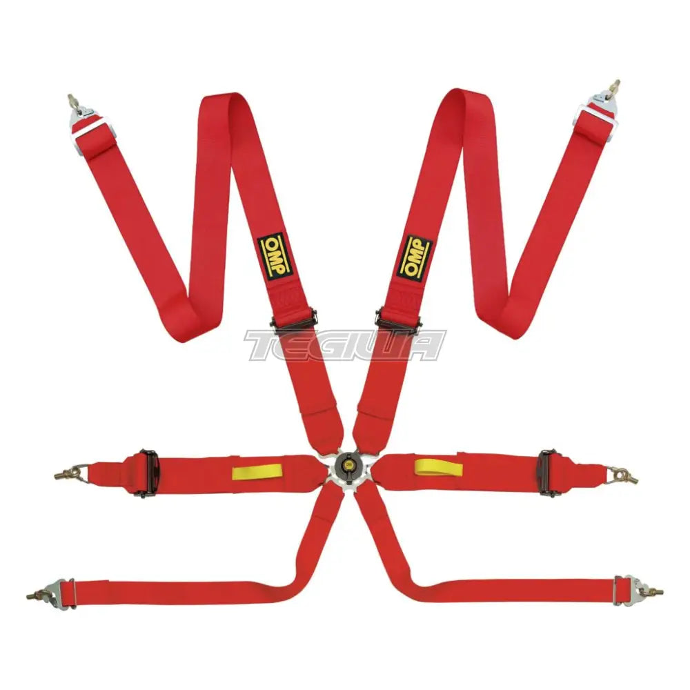 Omp Safety Harness Tecnica 3In Fia 8853-2016 Pull Up Red Harnesses