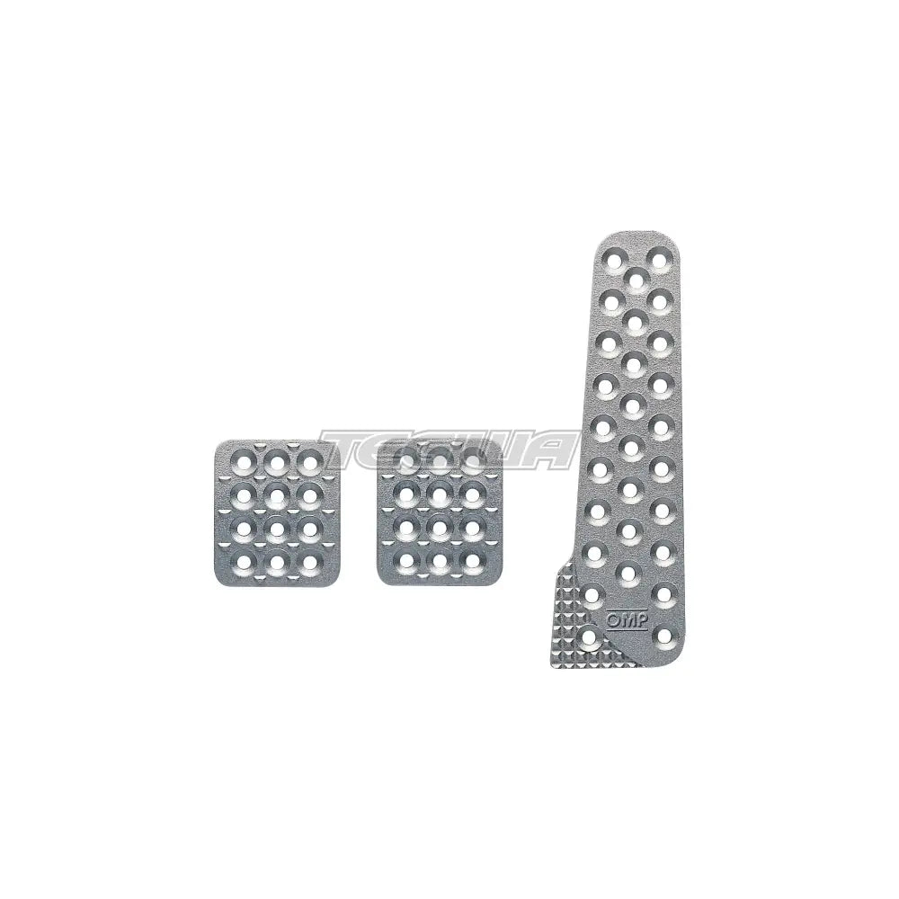 Omp Set 3 Pedals Sand-Blasted Alu Silver