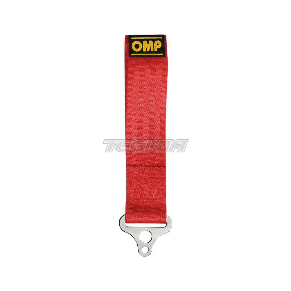 Omp Tow Hook 2In Strap Red Chassis Fixing Hooks