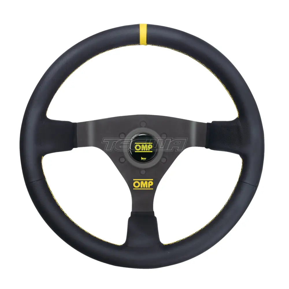 Omp Wrc Black Smooth Steering Wheel Black/Yellow Indicator Wheels And Accessories