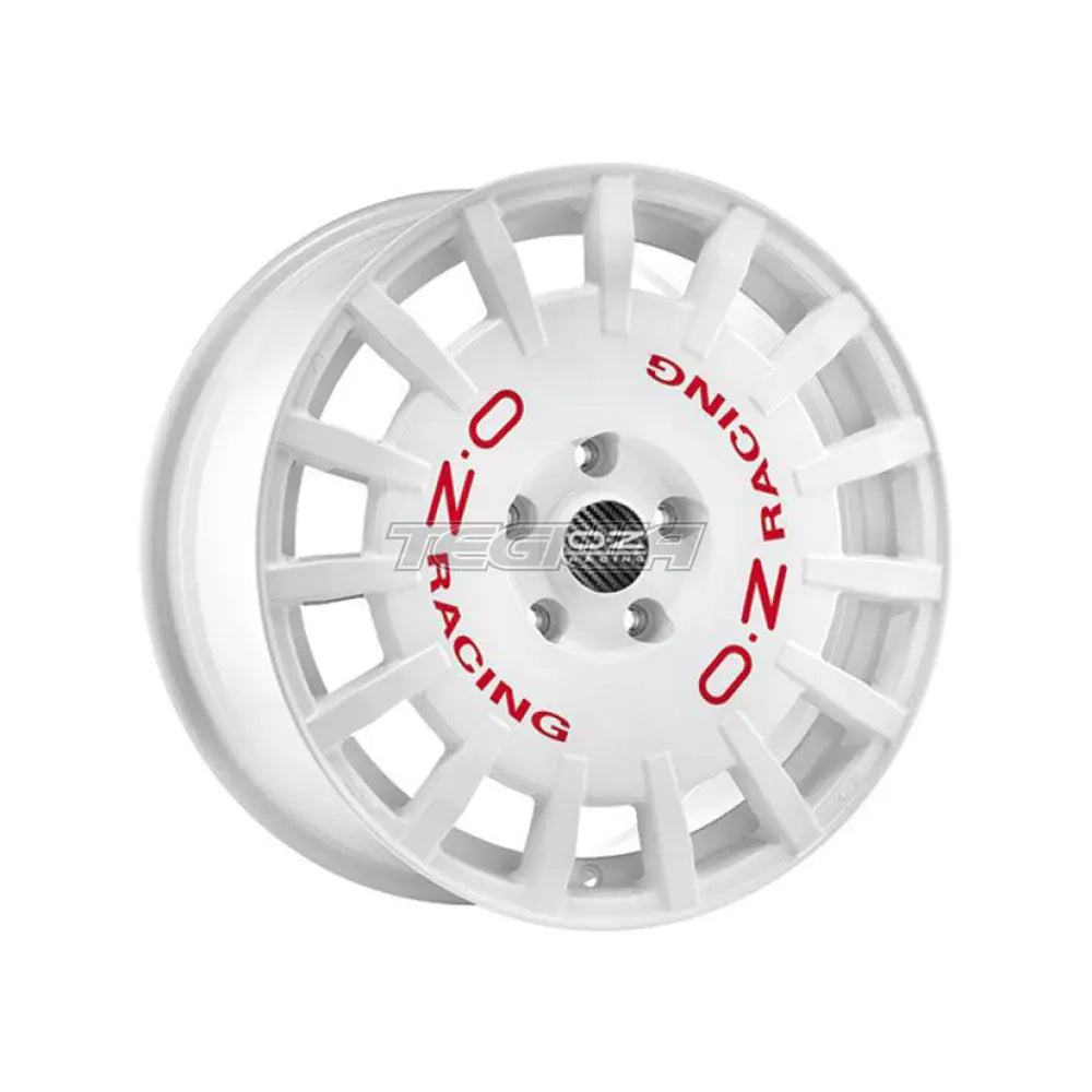 Oz Sport Rally Racing Alloy Wheel 18X8 Et45 5X114.3 Race White Red Lettering