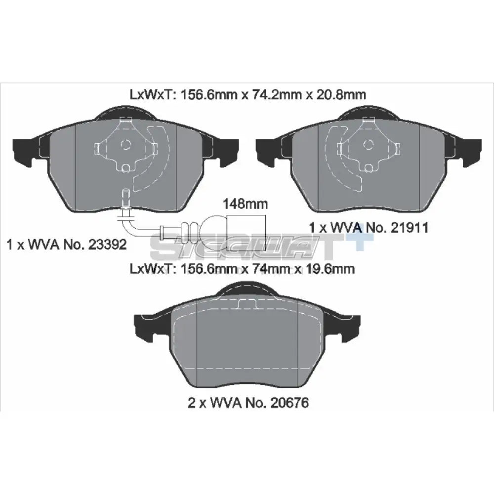 Pagid Street + Brake Pads Audi S3 8L Quattro 99-03 Front