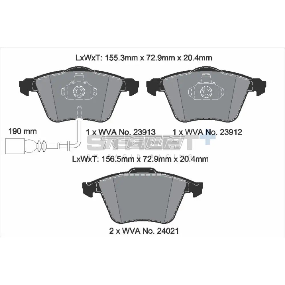 Pagid Street + Brake Pads Audi S3 8P Quattro 06-13 Front