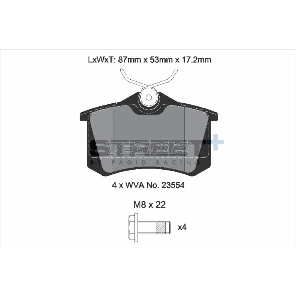 Pagid Street + Brake Pads Audi S6 C5 Quattro 99-05 Rear - T8032Sp2001