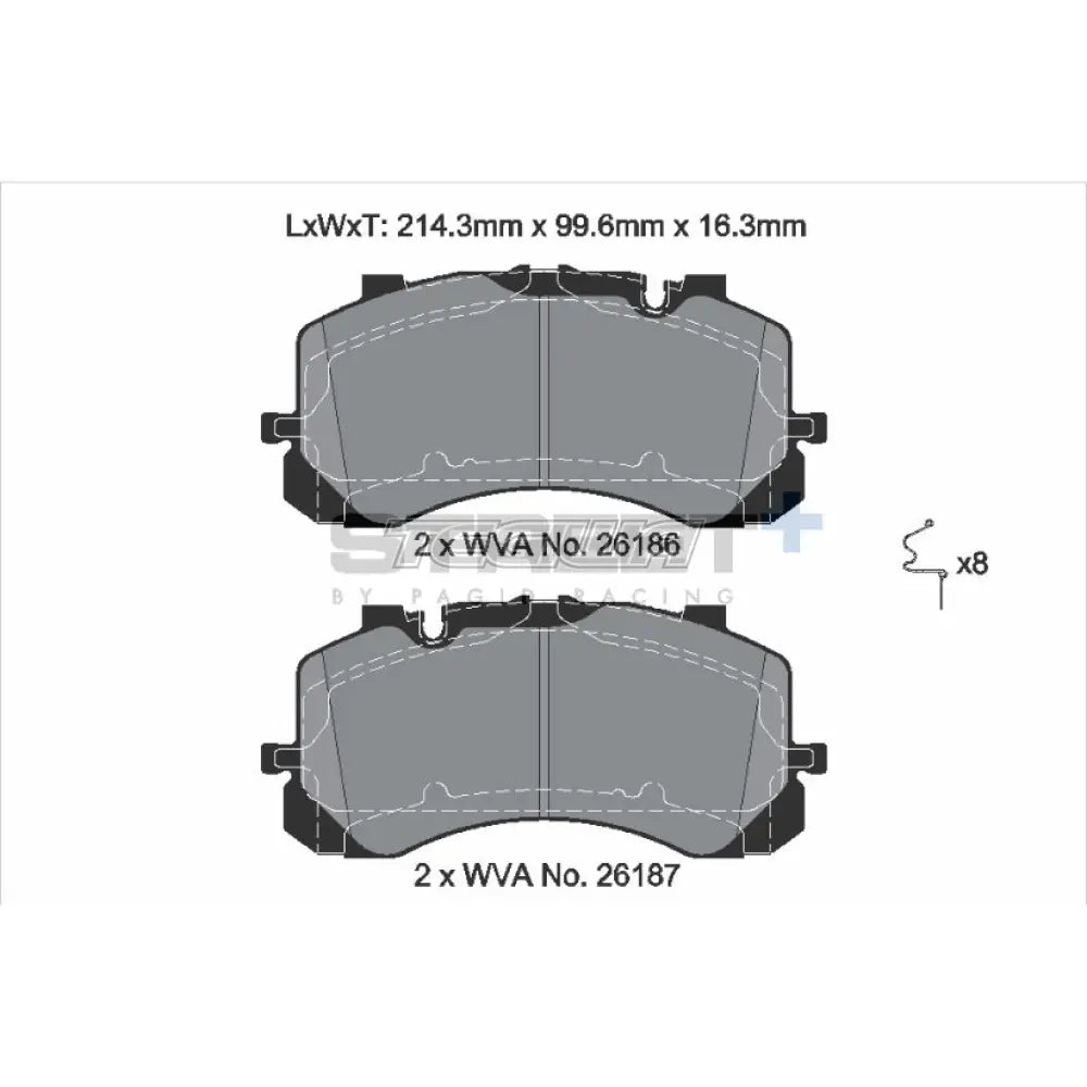 Pagid Street + Brake Pads Bentley Bentayga 4V1 3.0 Hybrid 19 Front