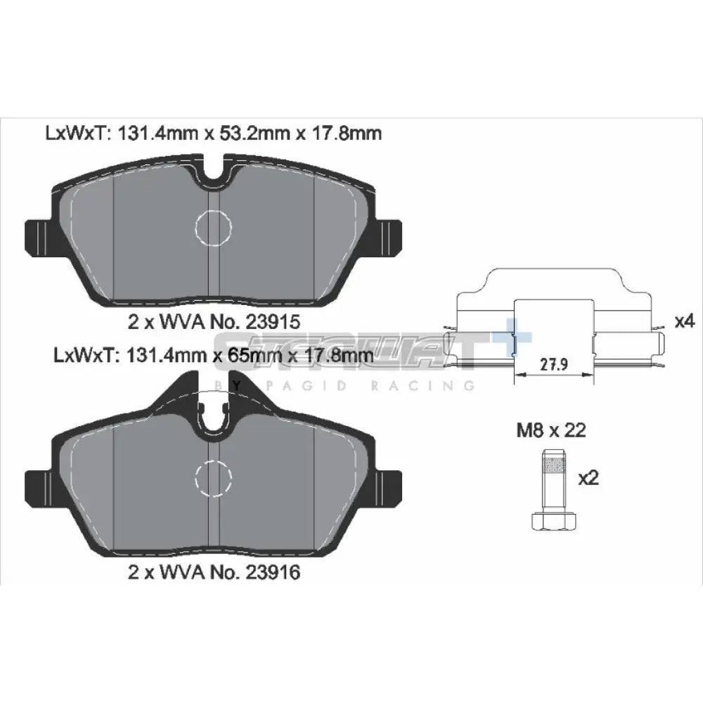 Pagid Street + Brake Pads Bmw 1-Series E8X 04-13 Front - T8050Sp2001