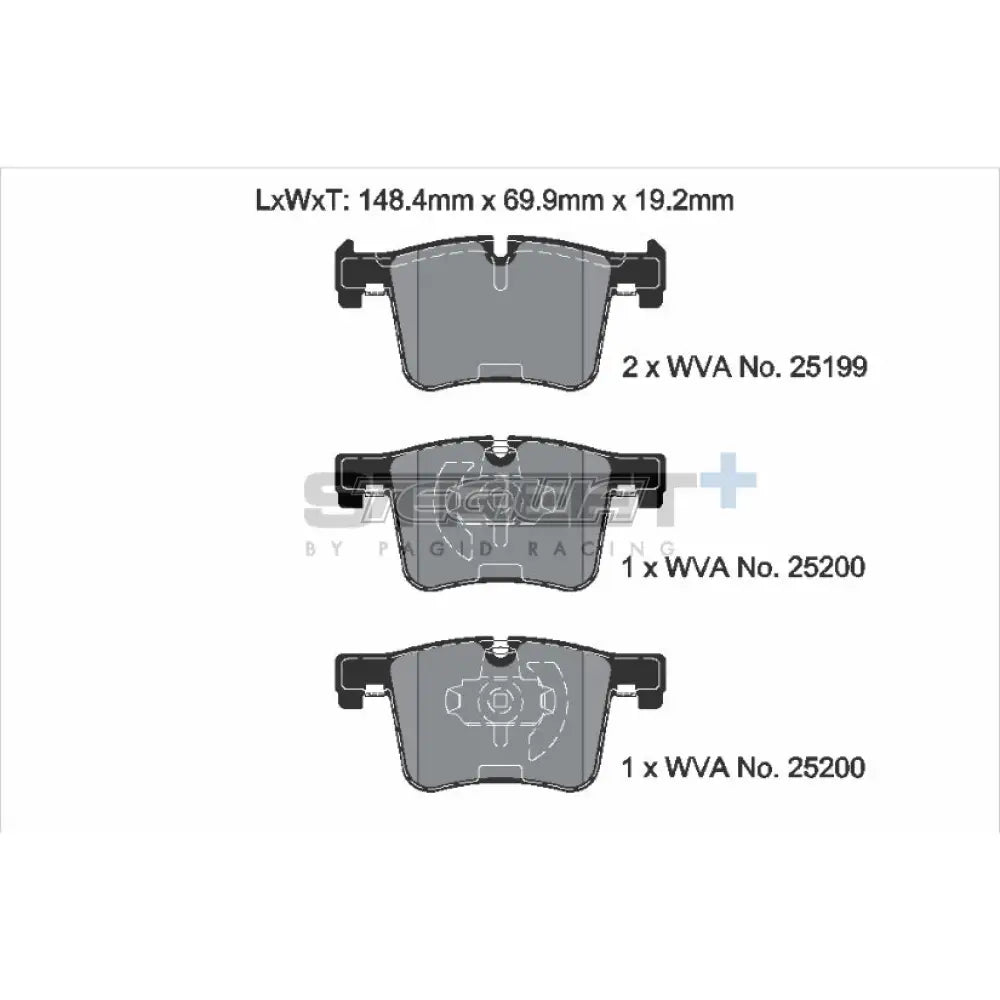 Pagid Street + Brake Pads Bmw 1-Series F2X Exl M135I M140I 11-19 Front - T8113Sp2001