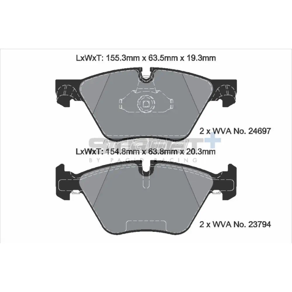 Pagid Street + Brake Pads Bmw 5-Series F1X 09-17 Front - T8089Sp2001