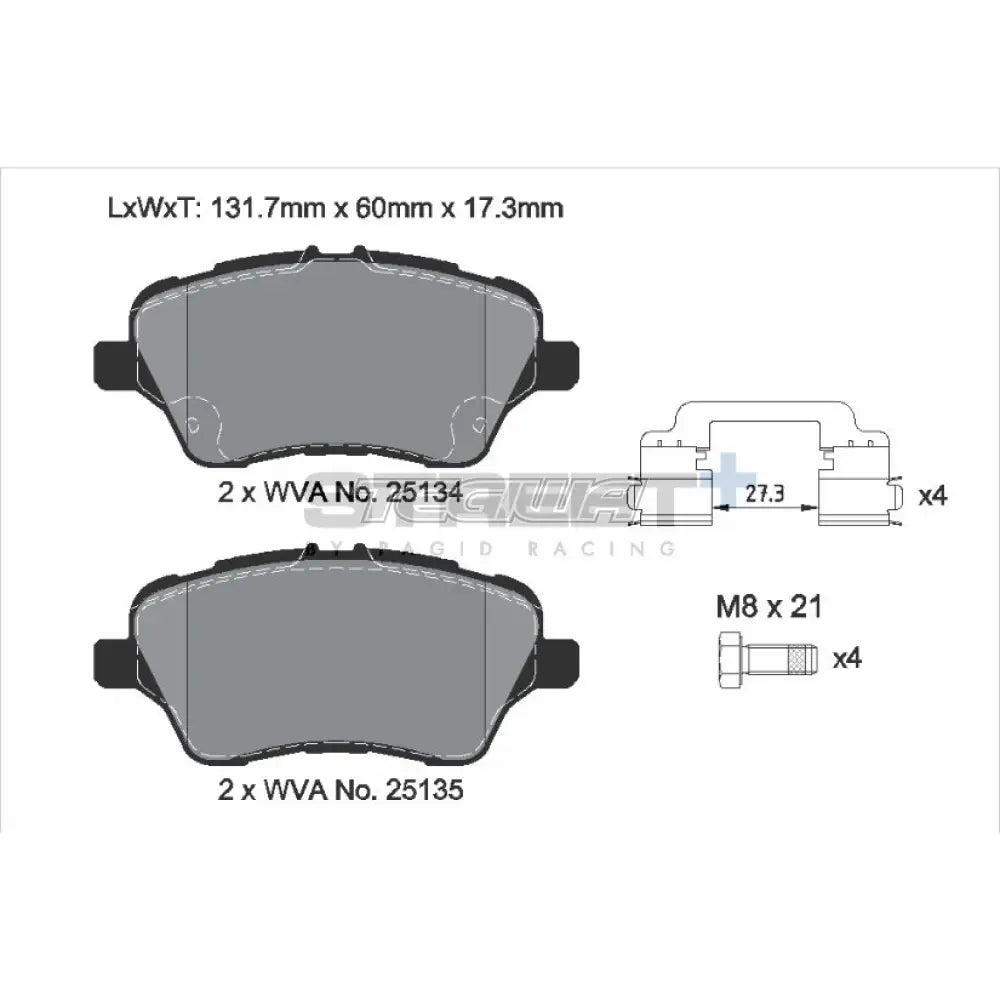 Pagid Street + Brake Pads Ford Fiesta Mk7 St 13-17 Front