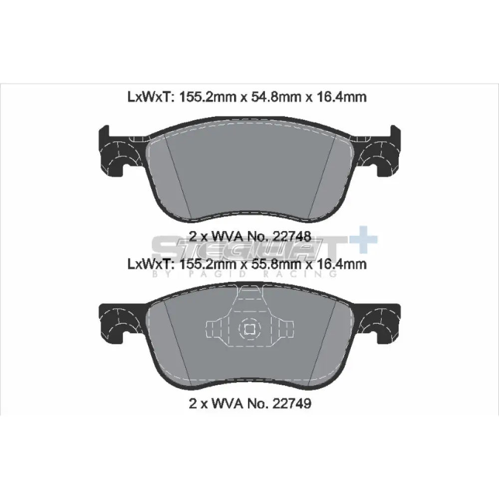 Pagid Street + Brake Pads Ford Fiesta Mk8 St 18 Front