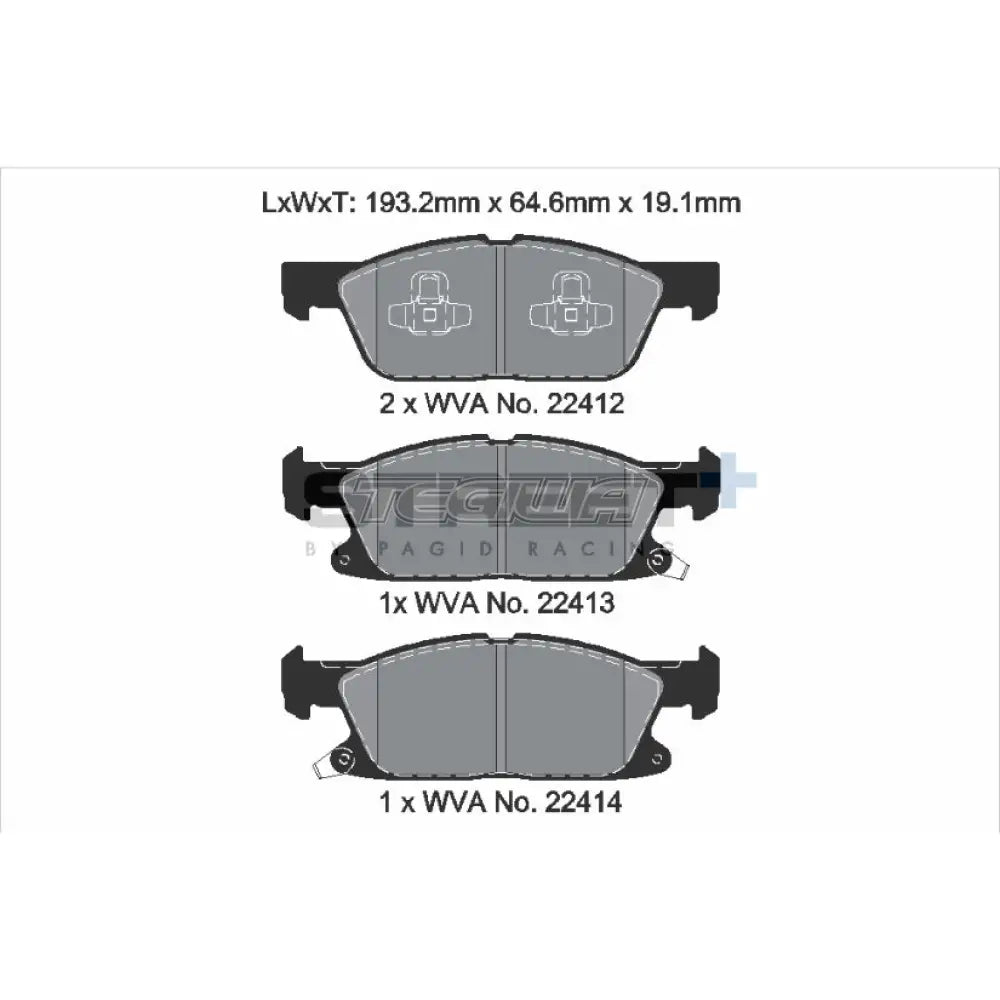 Pagid Street + Brake Pads Ford Focus Mk4 St 19 Front