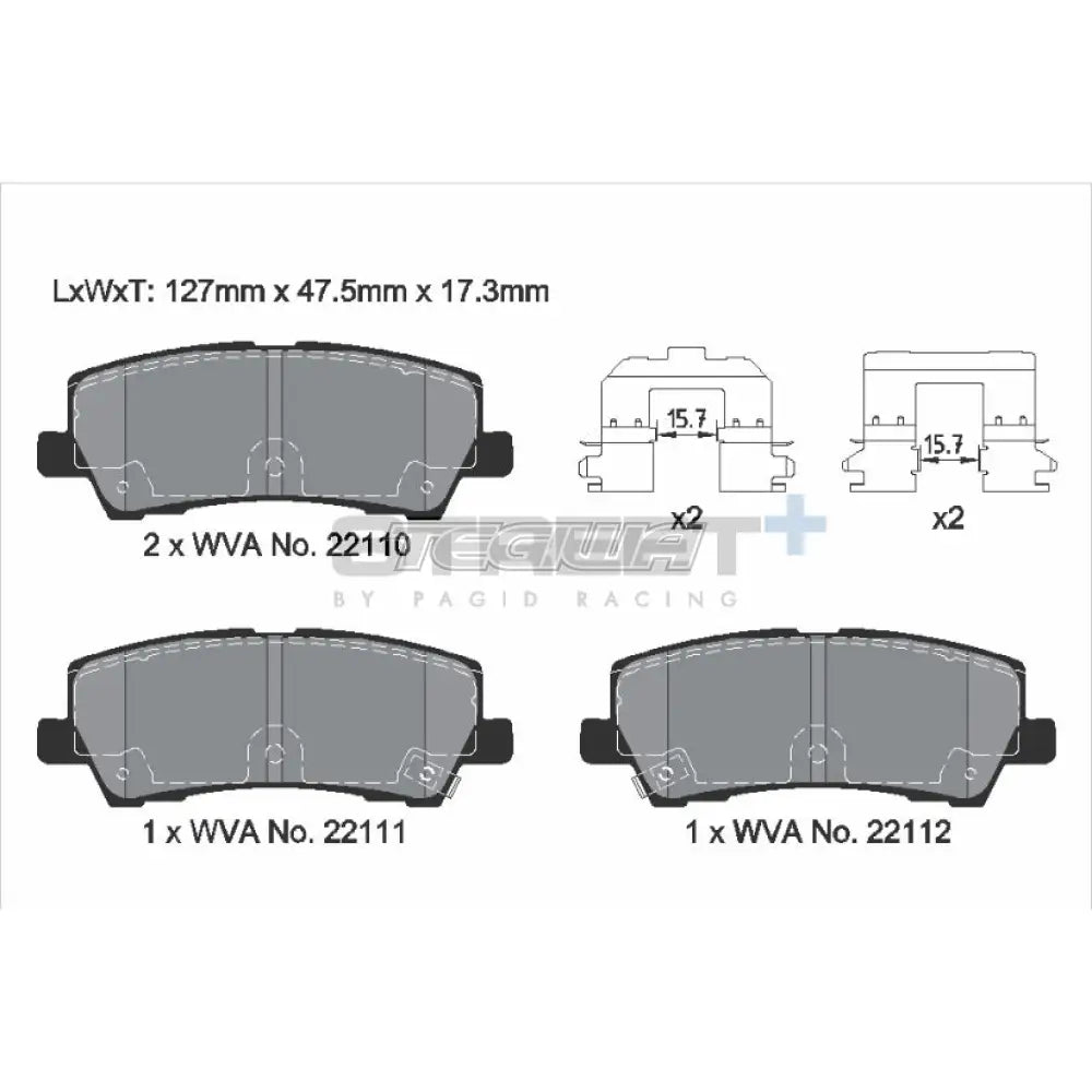 Pagid Street + Brake Pads Ford Mustang 14-19 Rear - T8011Sp2001