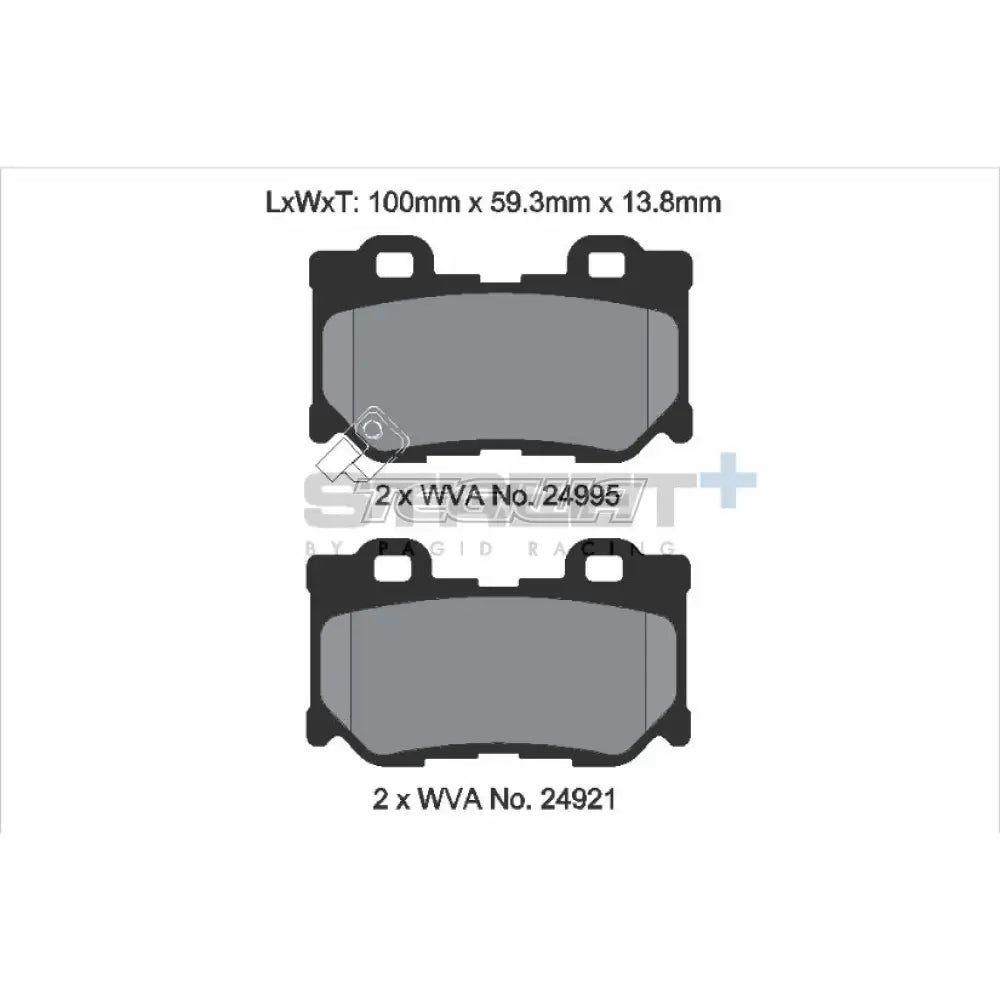 Pagid Street + Brake Pads Infiniti G37 Coupe/Convertible 07-13 - Rear