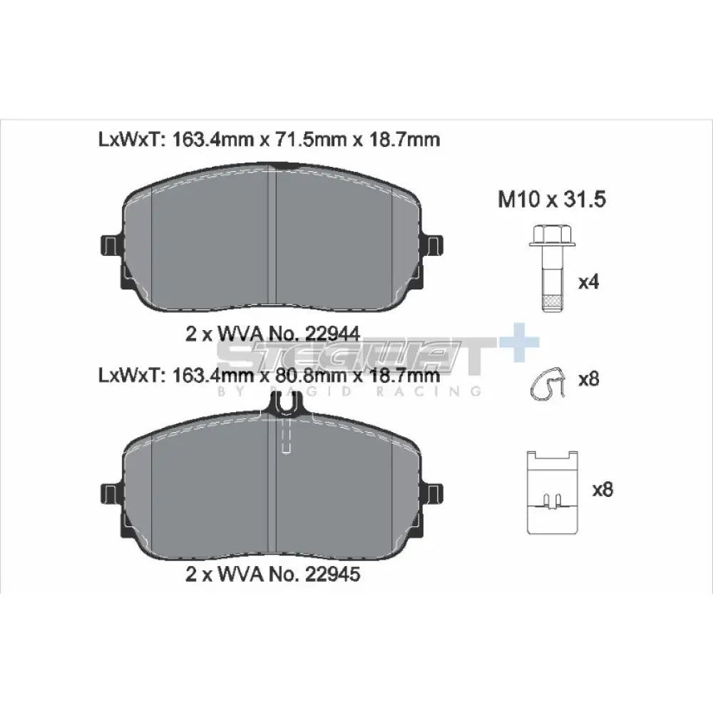 Pagid Street + Brake Pads Mercedes A-Class Amg A35 18-22 Front - T8212Sp2001