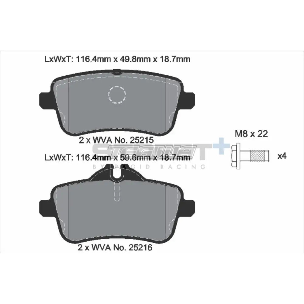 Pagid Street + Brake Pads Mercedes A-Class Amg A45 13-18 Rear