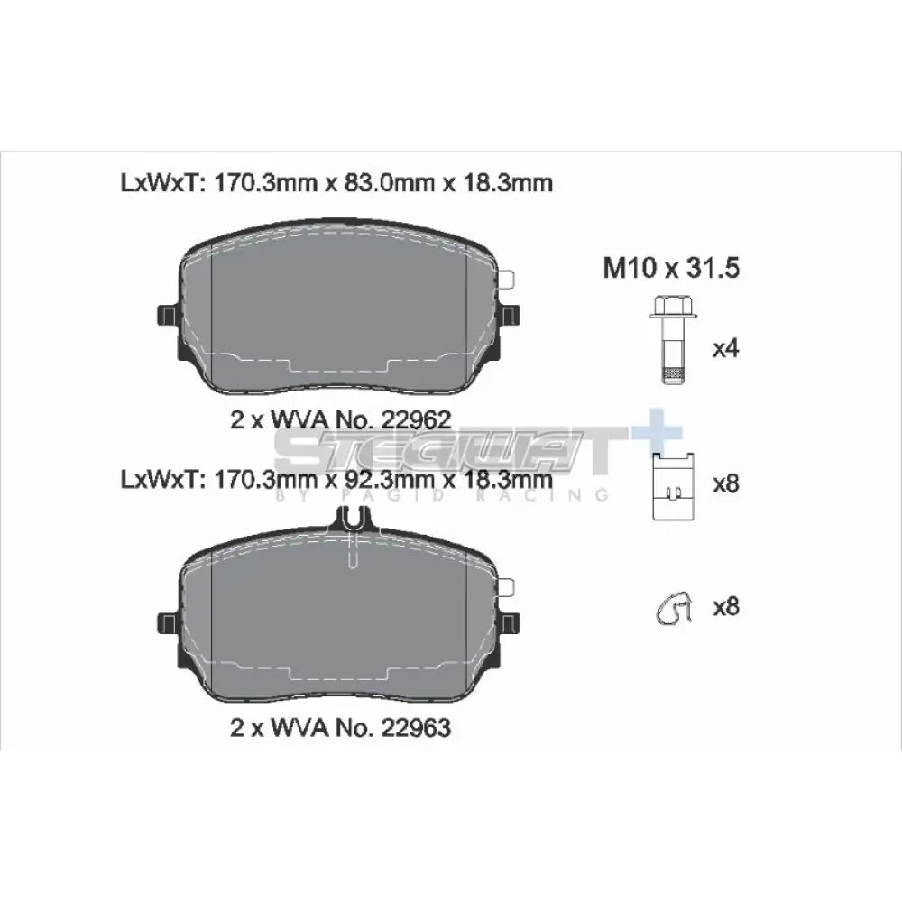 Pagid Street + Brake Pads Mercedes Gle Amg Gle53 19 Front