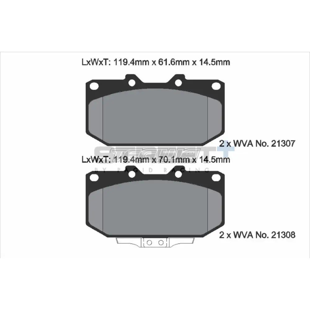 Pagid Street + Brake Pads Nissan 300Zx Z32 89-97 Front