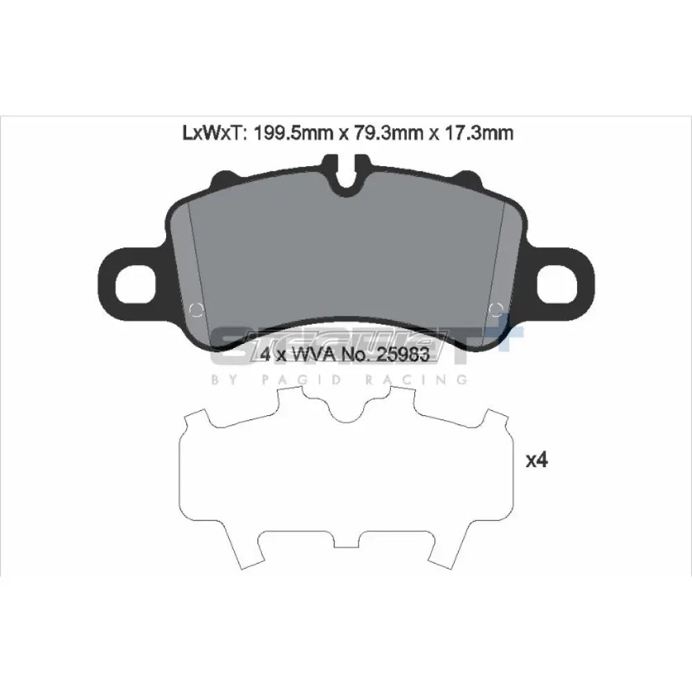 Pagid Street + Brake Pads Porsche 718 Boxster 982 2.5S 16 Front