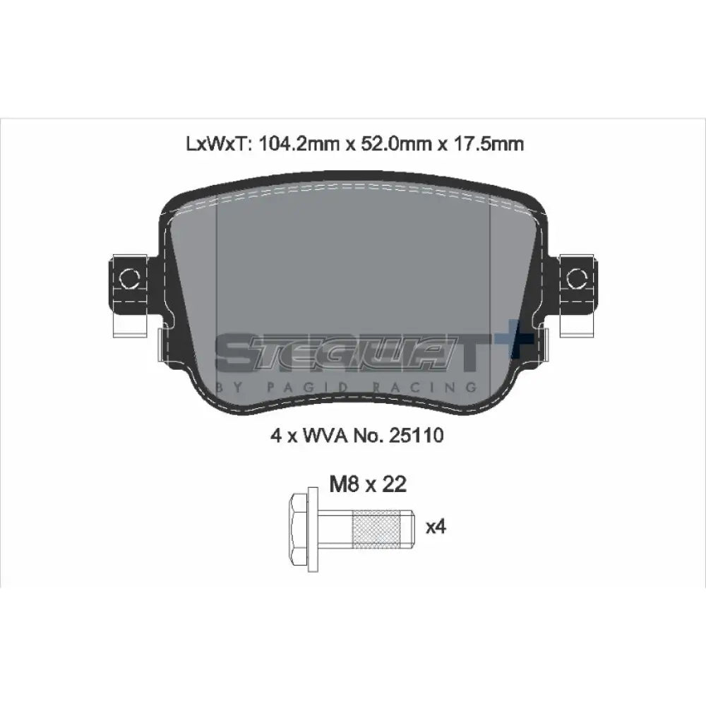 Pagid Street + Brake Pads Seat Leon Cupra 5F8 15 Rear - T8108Sp2001