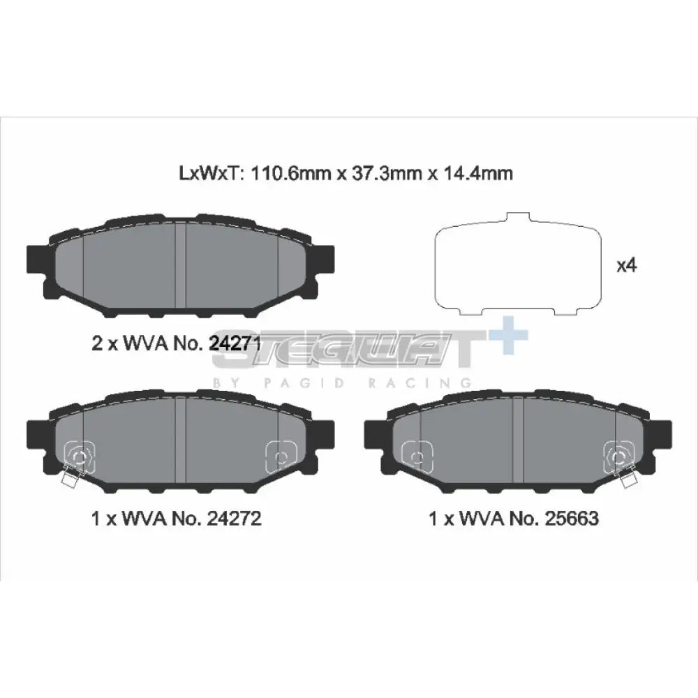 Pagid Street + Brake Pads Subaru Brz Zc6 12-16 Rear