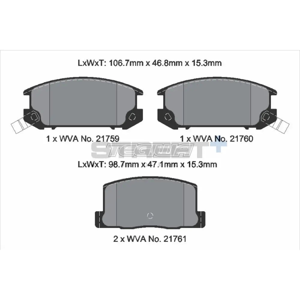 Pagid Street + Brake Pads Toyota Mr2 Aw11 84-89 Rear