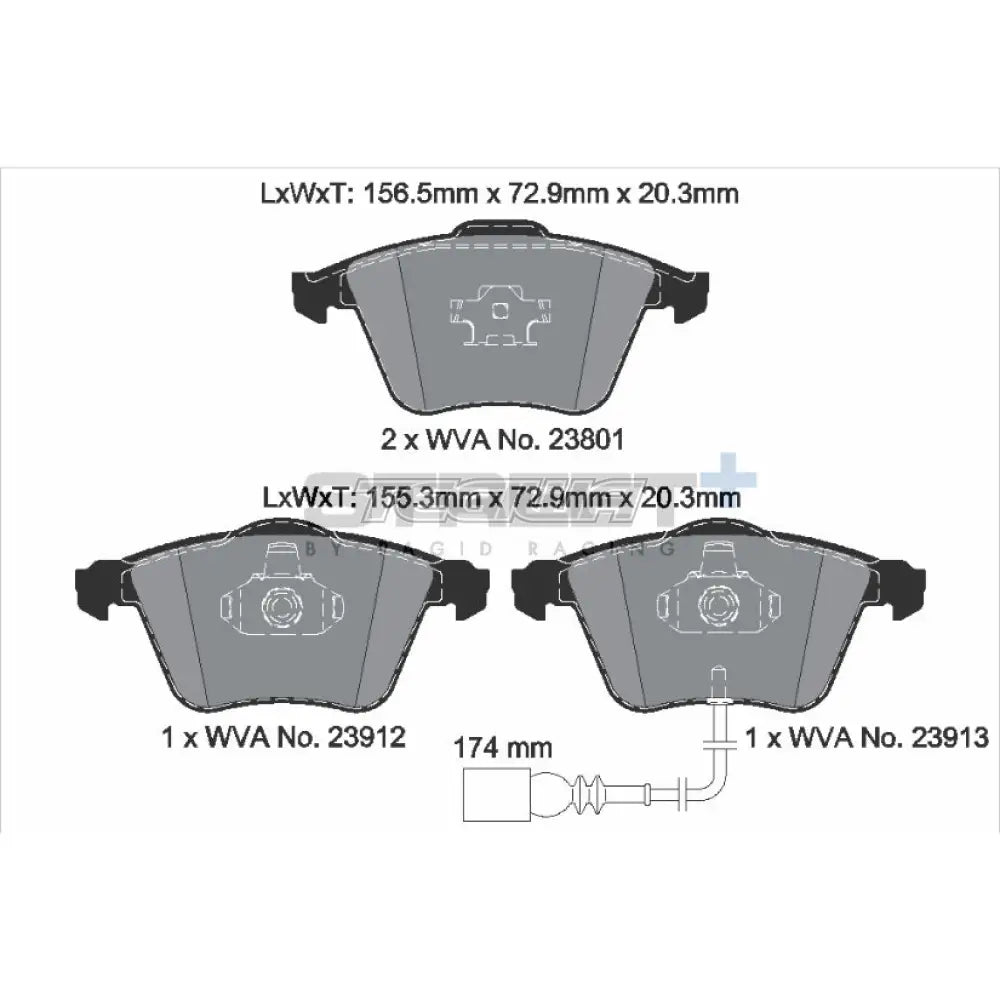 Pagid Street + Brake Pads Volkswagen Golf Mk5 Gti 06-08 Front - T8046Sp2001