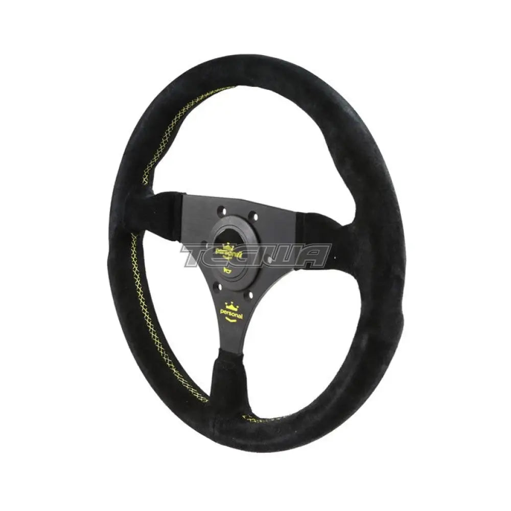 Personal Fitti Racing Suede Steering Wheel Black with Yellow Stitching 320mm