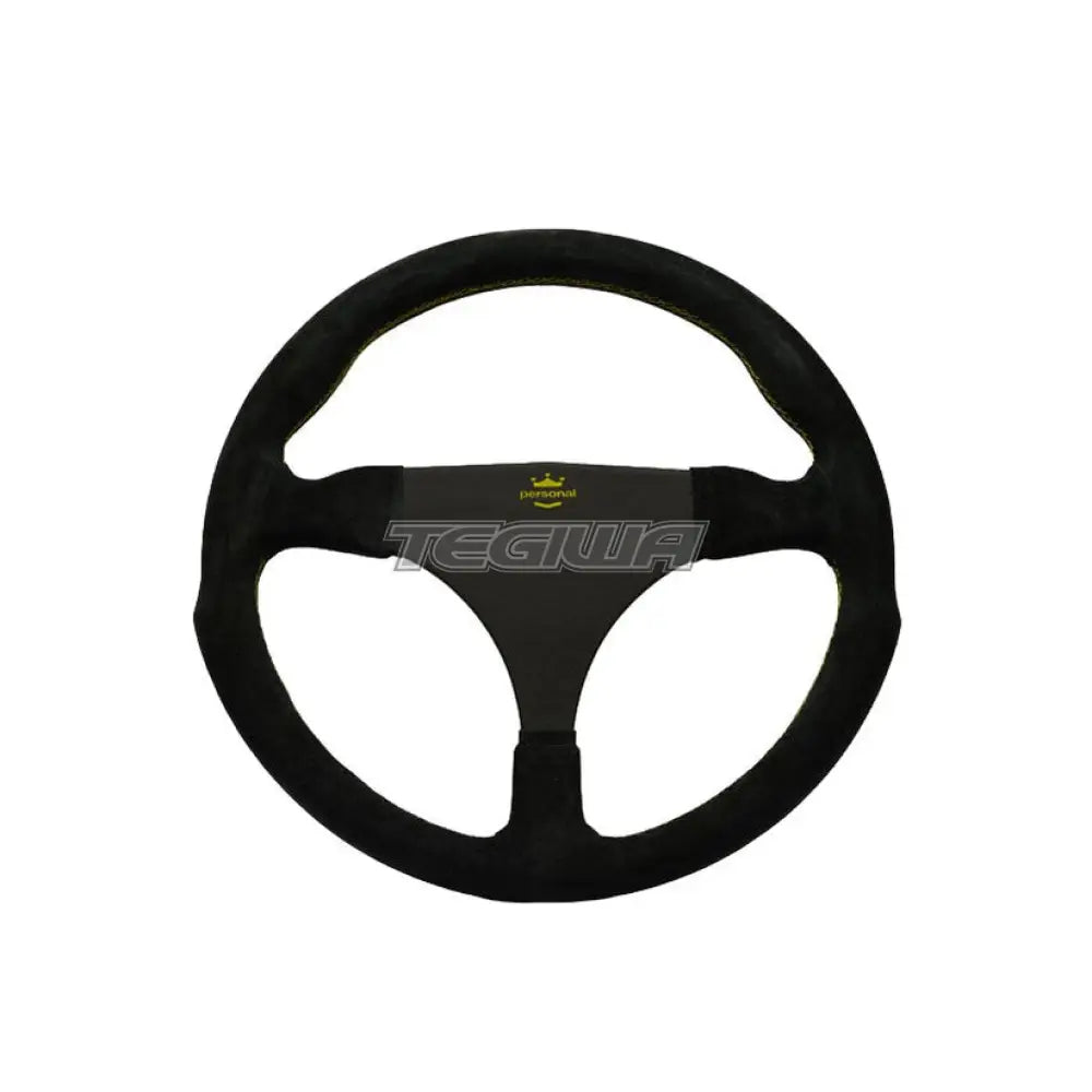 Personal Fitti Racing Suede Steering Wheel Black with Yellow Stitching 320mm